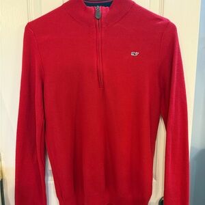 Vineyard Vines boys Bold Red Zip-Up Sweater